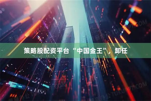 策略股配资平台 “中国金王”，卸任
